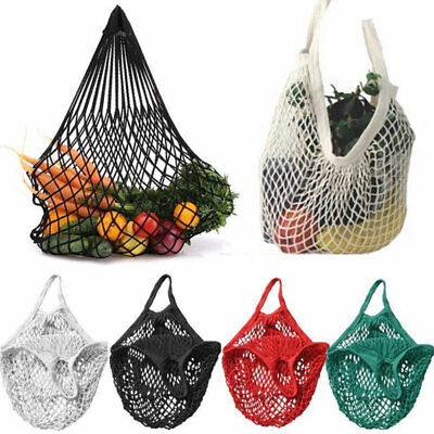 #ad Reusable String Shopping Grocery Bag Shopper Tote Mesh Net Woven Cotton Bags C $4.99
