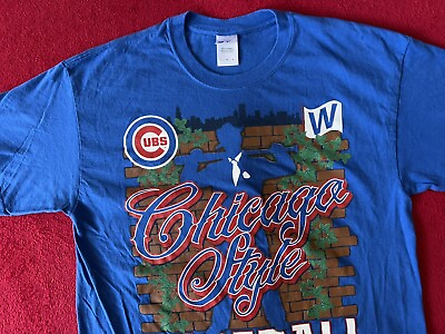 #ad Large Chicago Cubs Chicago Style Baseball T Shirt $7.50