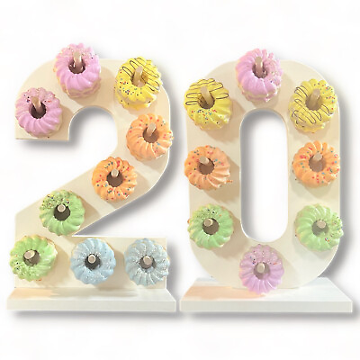 #ad Donut Wall Personalized 20th Birthday Party Dessert Stand $110.00