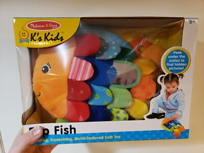 #ad Melissa amp; Doug Kids Flip Fish Crinkling Squeaking Multi Texture BRAND NEW $19.99
