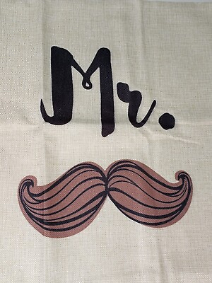 #ad Set of 2 Mr Mrs Bride Groom Man Wife Wedding Throw Pillow Covers Decor 17”x17” $10.47
