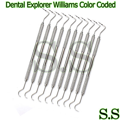 #ad 10 Dental CP 11 23 Explorer Williams Color Coded Double Ended Probe $19.99