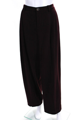 #ad Vince Womens Cozy Wool Pleated Straight Leg Mid Rise Pants Burgundy Size 10 $129.99