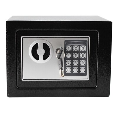 0.23 Cubic Feet Electronic Safe Box with Keypad amp; Keys Money Lock Boxes $30.99