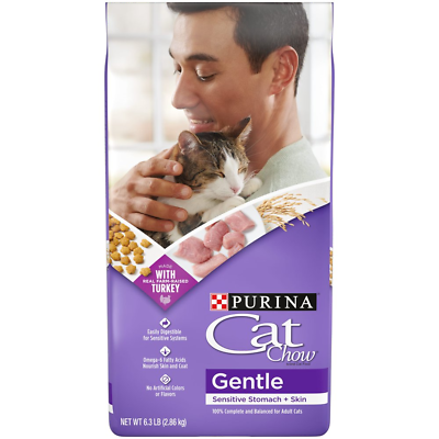 Purina Cat Chow Gentle Sensitive Stomach amp; Skin Dry Cat Food315 6.313 Lb Bag $10.62