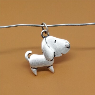 #ad #ad 925 Sterling Silver Dog Charm Puppy Doggie Pendant for Bracelet Necklace $13.49