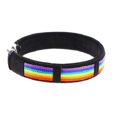 #ad NEW Bracelet Rainbow Pride Gay LGBTQ Wristband Open Cuff $8.98