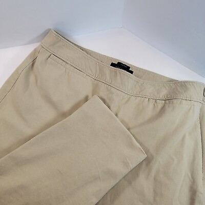 #ad Talbots Chatham Khaki Flat Front Pull On Pants Stretch Size 8 Pockets $24.00