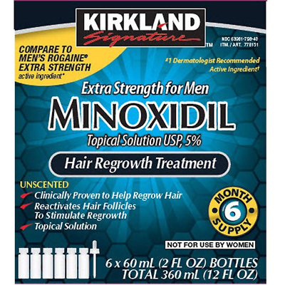 #ad 6 Months Kirkland Mixidil 5% Extra Strength Hair Loss Regrowth 12oz Pack of 6 $39.10