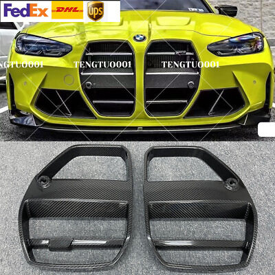 #ad new CARBON FIBER V STYLE NOSE GRILL GRILLE FOR 2021 2023 BMW M3 G80 M4 G82 G83 $435.00