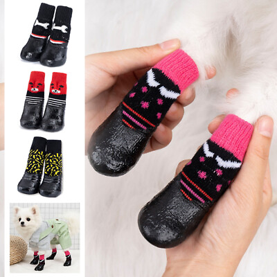 Pet Dog Shoes Anti slip Boots Socks for Small Puppy Dog Waterproof Outdoor 4pcs $4.17