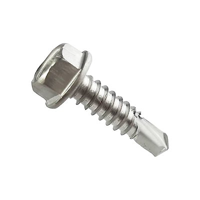 #ad #ad #8 x 1quot; Hex Washer Head Self Drilling Screws Stainless Steel Metal Qty100 $20.34