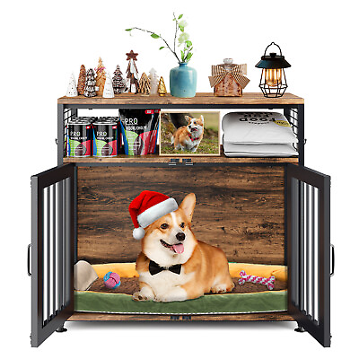 #ad Hamp;ZT Dog Crate Furniture Large Dog Puppy Pet Kennel House Style Cages amp; Storage $139.99