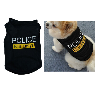 #ad Dog Black Pet Puppy T Shirt Clothes Coat Apparel Costume Warmer K9 UNIT Top Vest $8.03