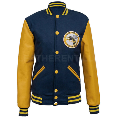 #ad Teen Jackie Cosplay Wear Ella Purnell Letterman Varsity Bomber Yellow Jacket $89.98