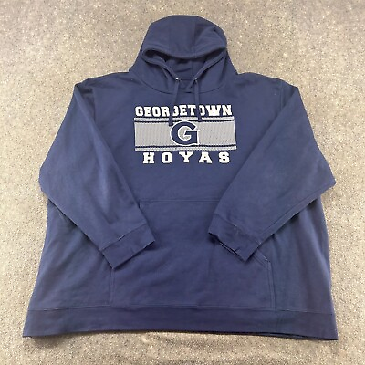 #ad Georgetown Hoyas Sweatshirt Men 6XL Blue Graphic Hoodie Pullover Cotton Fanatics $26.95