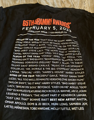 #ad 65th GRAMMY Music Awards Los Angeles CA Record Of The Year LARGE Shirt FREE SHIP $16.99