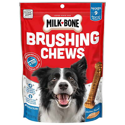 #ad Brushing Chews Daily Dental Dog Treats Small Medium 7.1 oz. Bag 9 $22.85