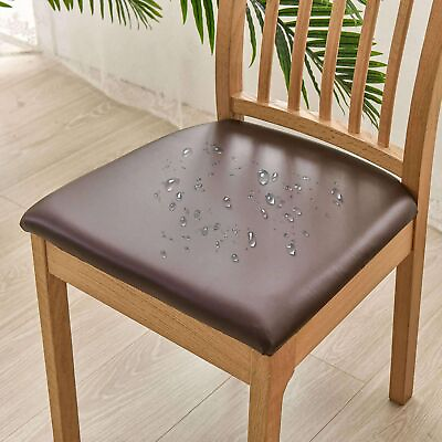 #ad qiden PU Leather Chair Seat Covers Highly Stretch Waterproof Dining Room Chai... $16.55