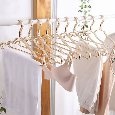 #ad 10pcs set Coat Hanger Space saving Smooth Aluminium Alloy More Thicken Clothes $31.96