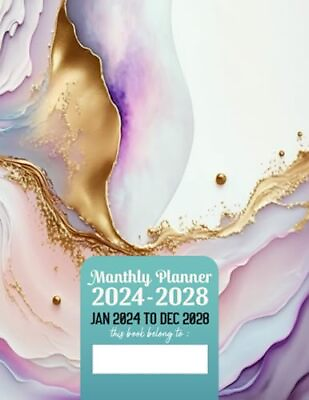#ad 2024 2028 Monthly Planner 5 Year: Pastel Abstract Cover 2024 to December 2028 $14.99