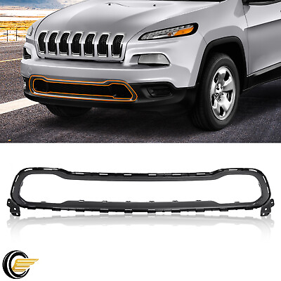 #ad Black Front Bumper Trim Surround Molding For Jeep Cherokee 2014 2018 68210024AC $36.00
