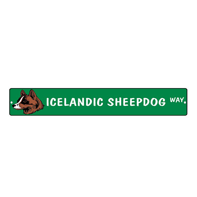 #ad Green Aluminum Weatherproof Road Street Signs Icelandic Sheepdog Dog Way $17.99