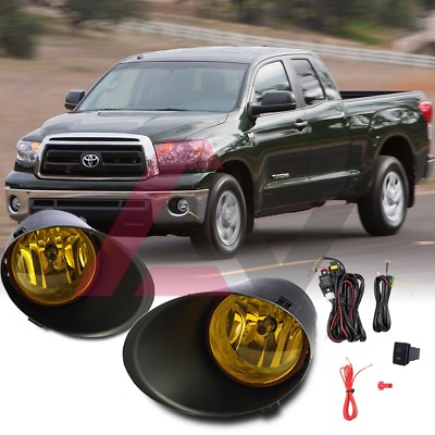 #ad For Toyota Tundra 2007 2013 Yellow Lens Pair Fog Light Lamp w WiringSwitch Kit $48.99