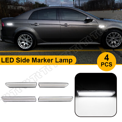 #ad 4x Full Bright White LED Front Rear Side Marker Lights For 2004 2008 Acura TL $62.90