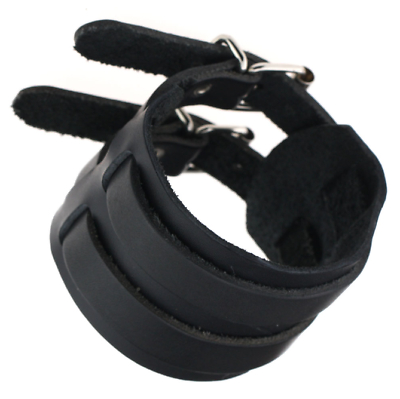 #ad Leather Bracelet for Men Double Layer Adjustable Bracelet Cuff Wrap Wristband $7.99
