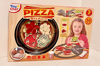 #ad TOY CHEF PIZZA SHACK KIDS PLAY FOOD PIZZA MAKING 36 Pc TOY SET NEW IN BOX $24.99