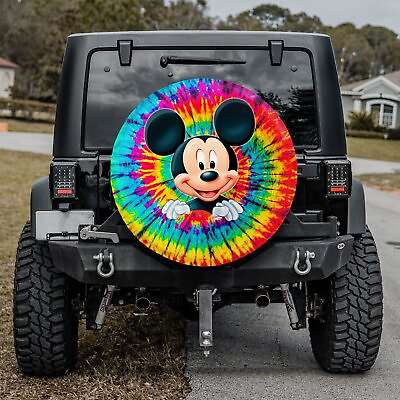 #ad Never Too Old For Mickey Mouse Tie Dye Car Spare Tire Cover 27” –34” $31.49