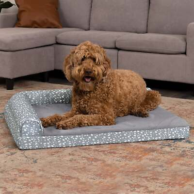 #ad Deluxe Chaise Lounge Dog Bed Plush Faux Fur amp; Almond Print $148.99