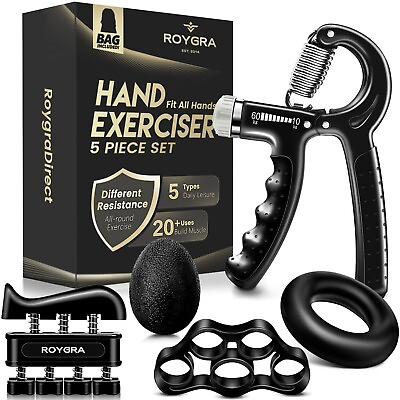 #ad Hand Grip Strengthener Adjustable Grip Strength Trainer with 4 Exercise Tools $10.99
