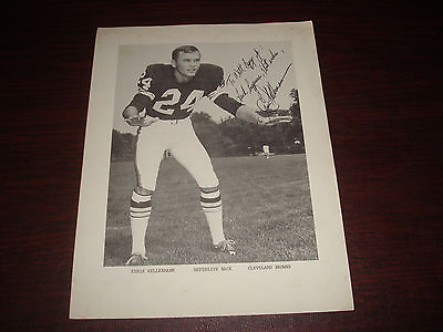 #ad Ernie Kellerman 1966 Browns Miami Signed 8.5X11 Photo Authentic Autograph JB8 $19.99