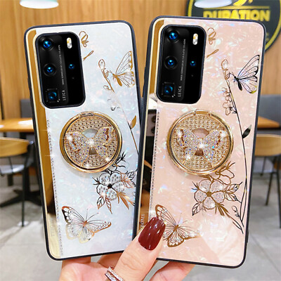 #ad For Samsung S22 S21S20 A72 A52 A42 Note20 Cute Diamond Butterfly Ring Stand Case $10.99