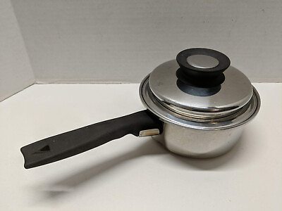 #ad Vintage Vollrath Tri Ply 304 Stainless Sauce Pan 1qt 6quot; w Lid $19.95