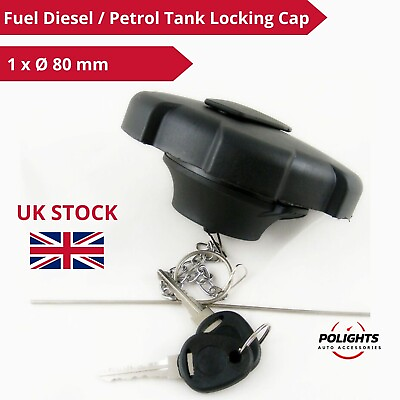 #ad New Fuel Tank Diesel Petrol Cap with 2 keys for Mercedes Axor Actros Black 80 mm GBP 11.99
