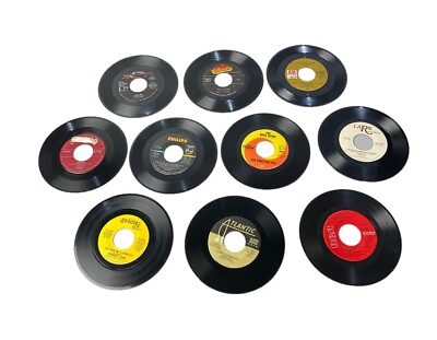 #ad Lot of 10 Various Mixed Genres 7 inch 45 rpm Vinyl Records $13.90