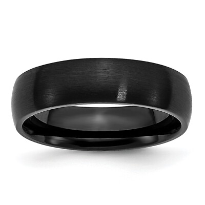 #ad 6mm Black Plated Stainless Steel Brushed Domed Band $54.98