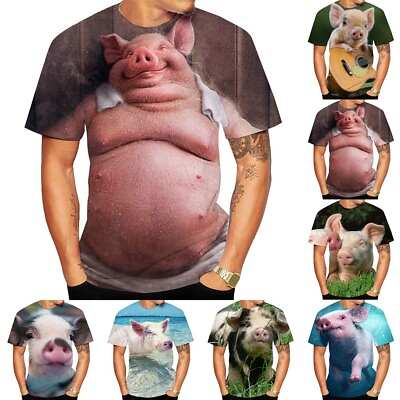 #ad Mens Tops T Shirt Comfortable Fashion Funny Animal Short Sleeve Summer $14.66