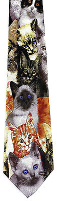 #ad Kitten Faces Men#x27;s Neck Tie Cat Kitty Kittens Feline Pet Animal Gift Necktie $16.95