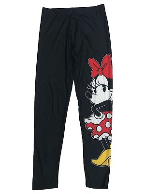 #ad Disney Womens Jrs Black Minnie Mouse Leggings Stretch Pants $19.99