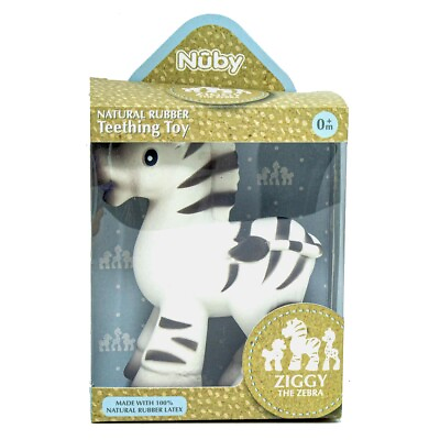 #ad NEW SEALED NUBY ZEBRA RUBBER TEETHER TOY NATURAL RUBBER TEETHING FOR BORN BABY $26.54