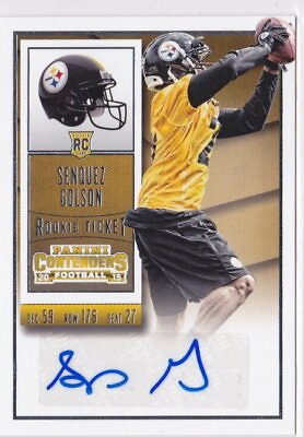 #ad 2015 Senquez Golson Contenders Rookie Ticket Auto RC #123 A6841 $3.00