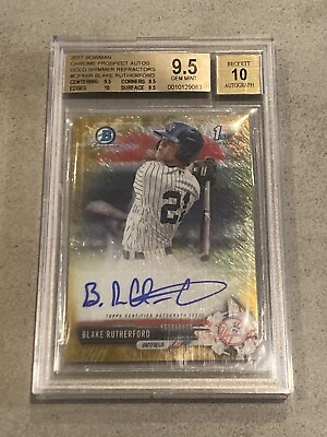 #ad Blake Rutherford 2017 Chrome RC Gold Shimmer Auto 50 Bgs 9.5 10 $199.99