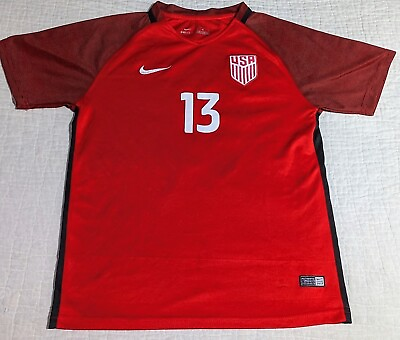 #ad Red USA Nike Alex Morgan #13 2017 World Cup Soccer Womens Ladies Small 28 Jersey $23.99