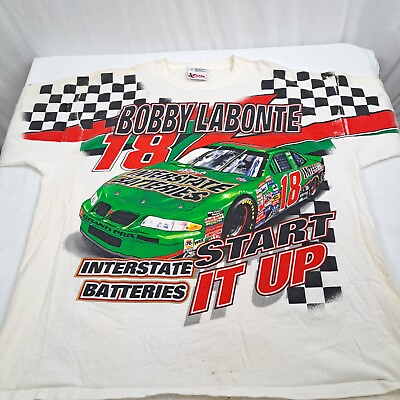 #ad Chase Authentics NASCAR c1998 Bobby LaBonte 100% Cotton Interstate Batteries XL $49.99
