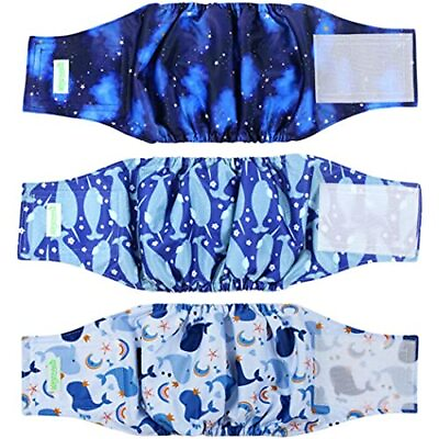 Washable Dog Diapers Male Dog Belly Band Wrap Pack of 3 XS S M L XL XXL $16.91