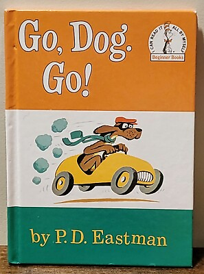 #ad GO DOG GO P D EASTMAN 1989 HC ORANGE DR SEUSS BEGINNER BOOKS I Can Read BCE $8.95